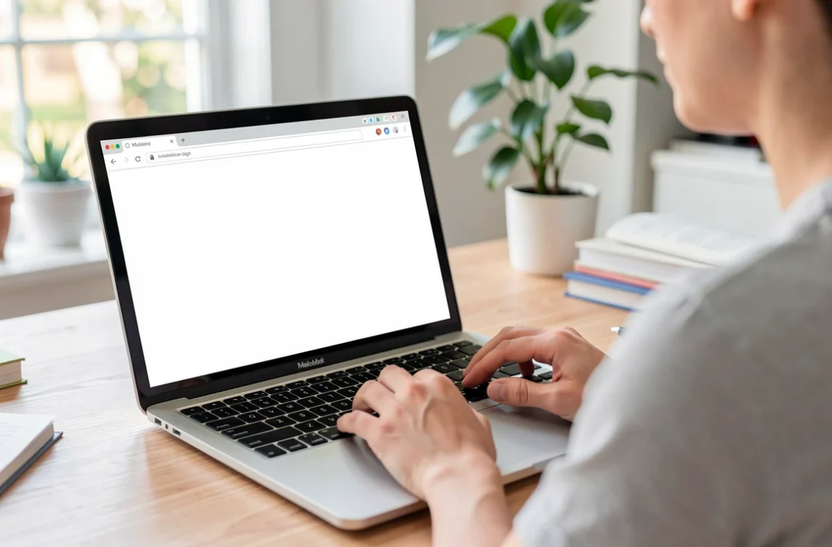 Personne remplissant un formulaire de création d'entreprise sur un ordinateur portable